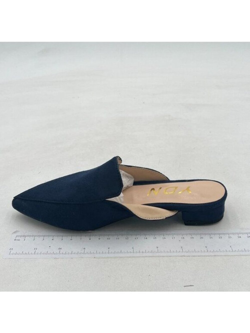 YDN Women Low Heel Comfort Pumps Slip on Mules Slide Sandals Pointed Toe Flats